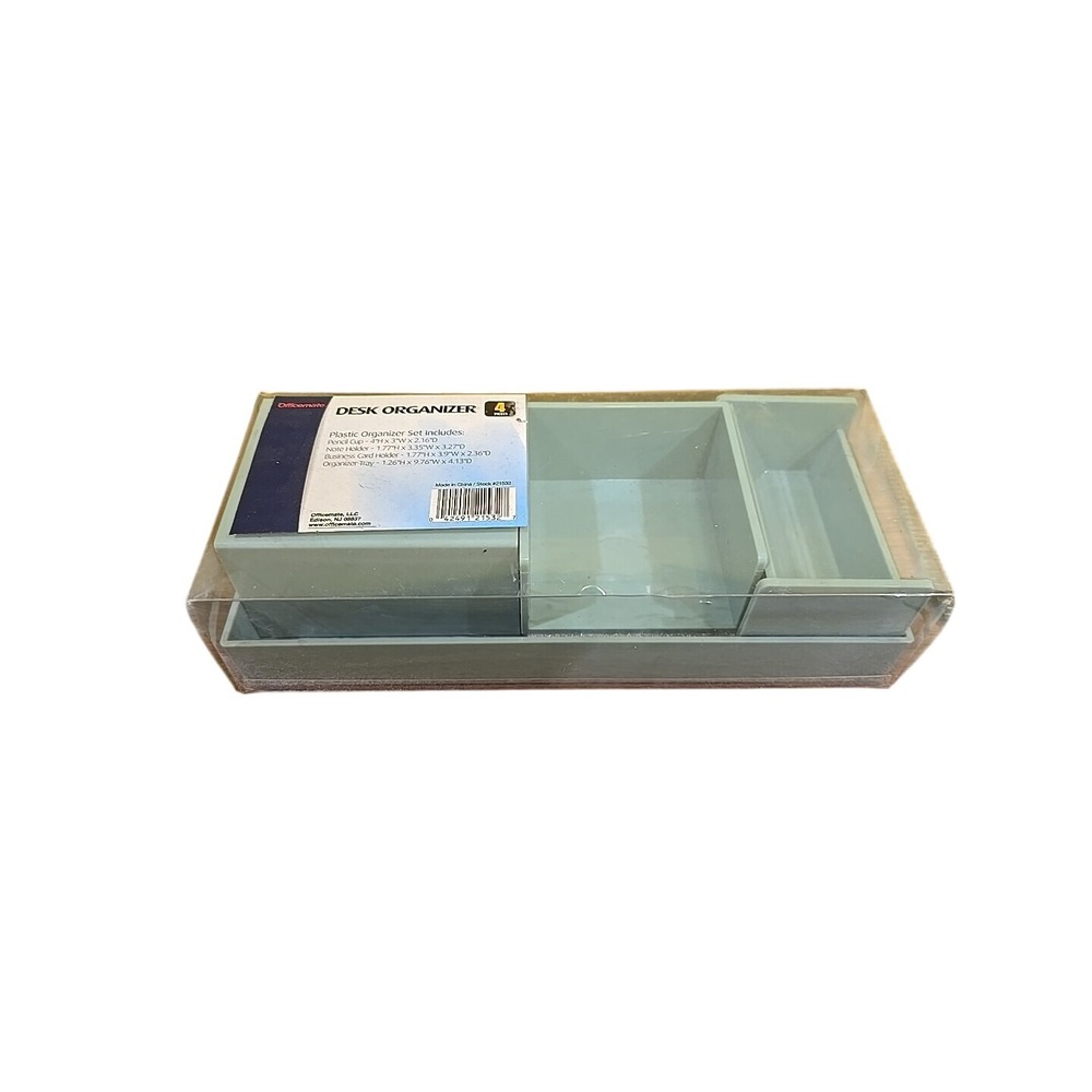 Officemate Desk Organizer 4-Piece Plastic Light‎ Blue New in Package
